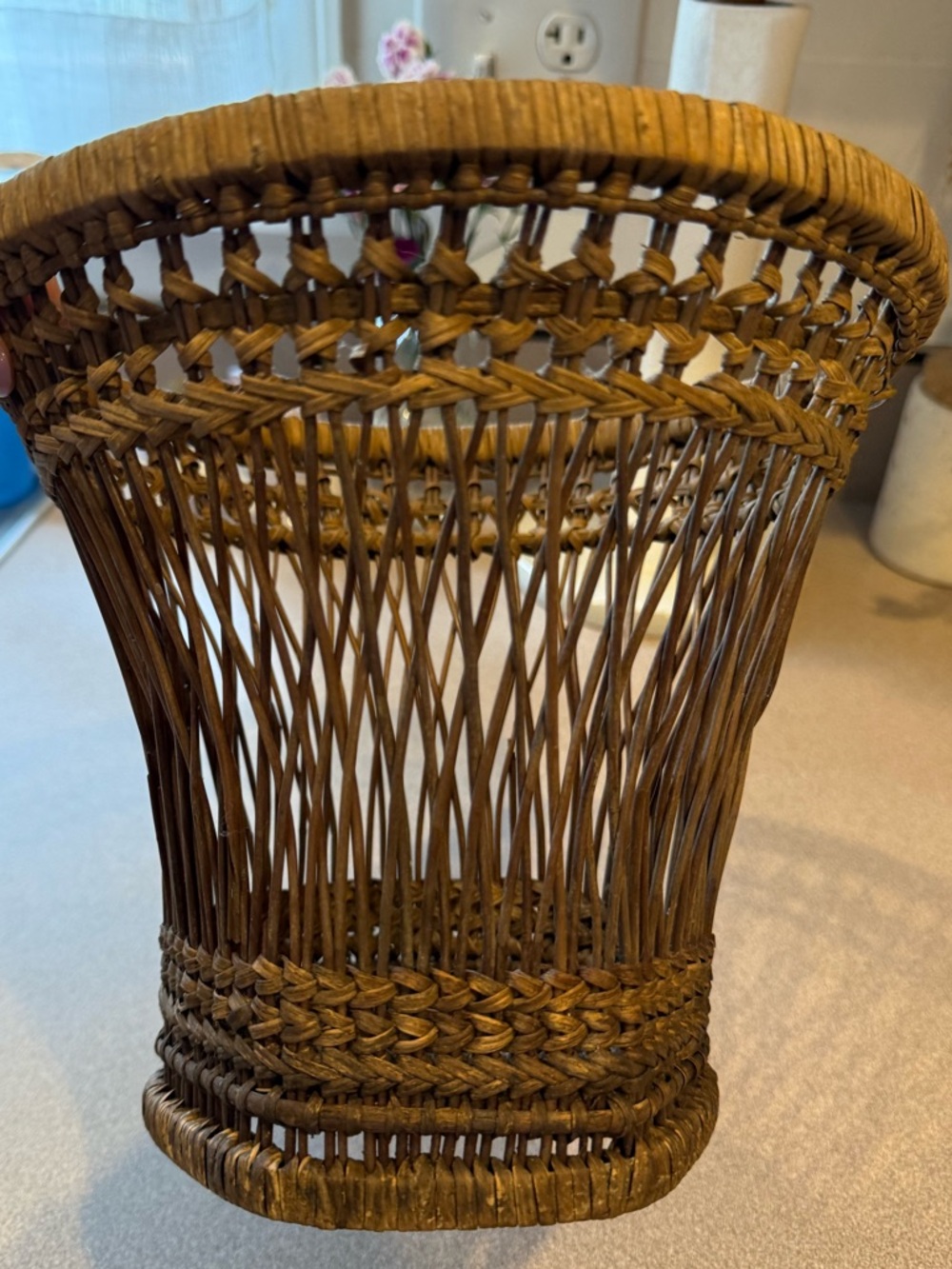 Vintage Woven Rattan Planter Basket for Plant